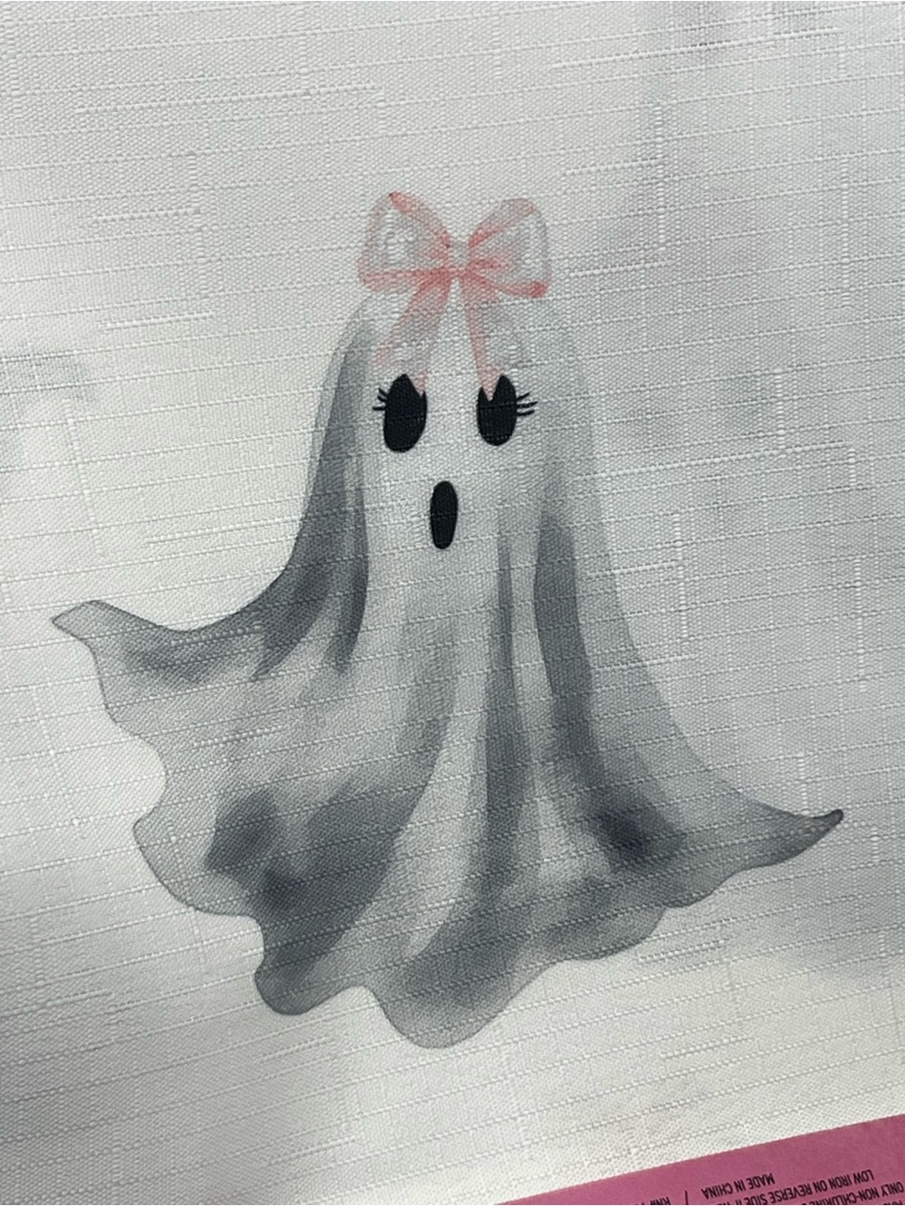 Halloween Ghosts & Pink Bows Fabric Shower Curtain - Picture 3 of 3
